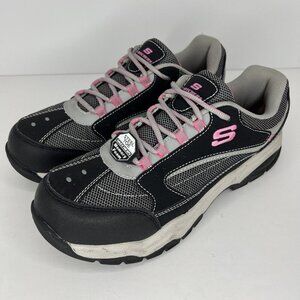 SKECHERS Work Womens Size 10 Steel Toe Memory Foam Slip Resistant Athletic Shoes